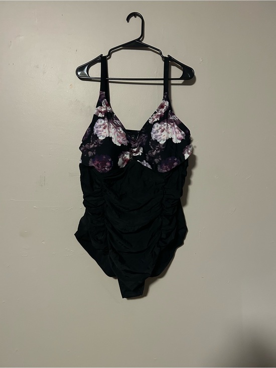 torrid Other - torrid Black One-Piece Swimsuit with Purple Floral Bust